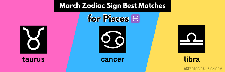 March Zodiac Sign Best Matches for Pisces